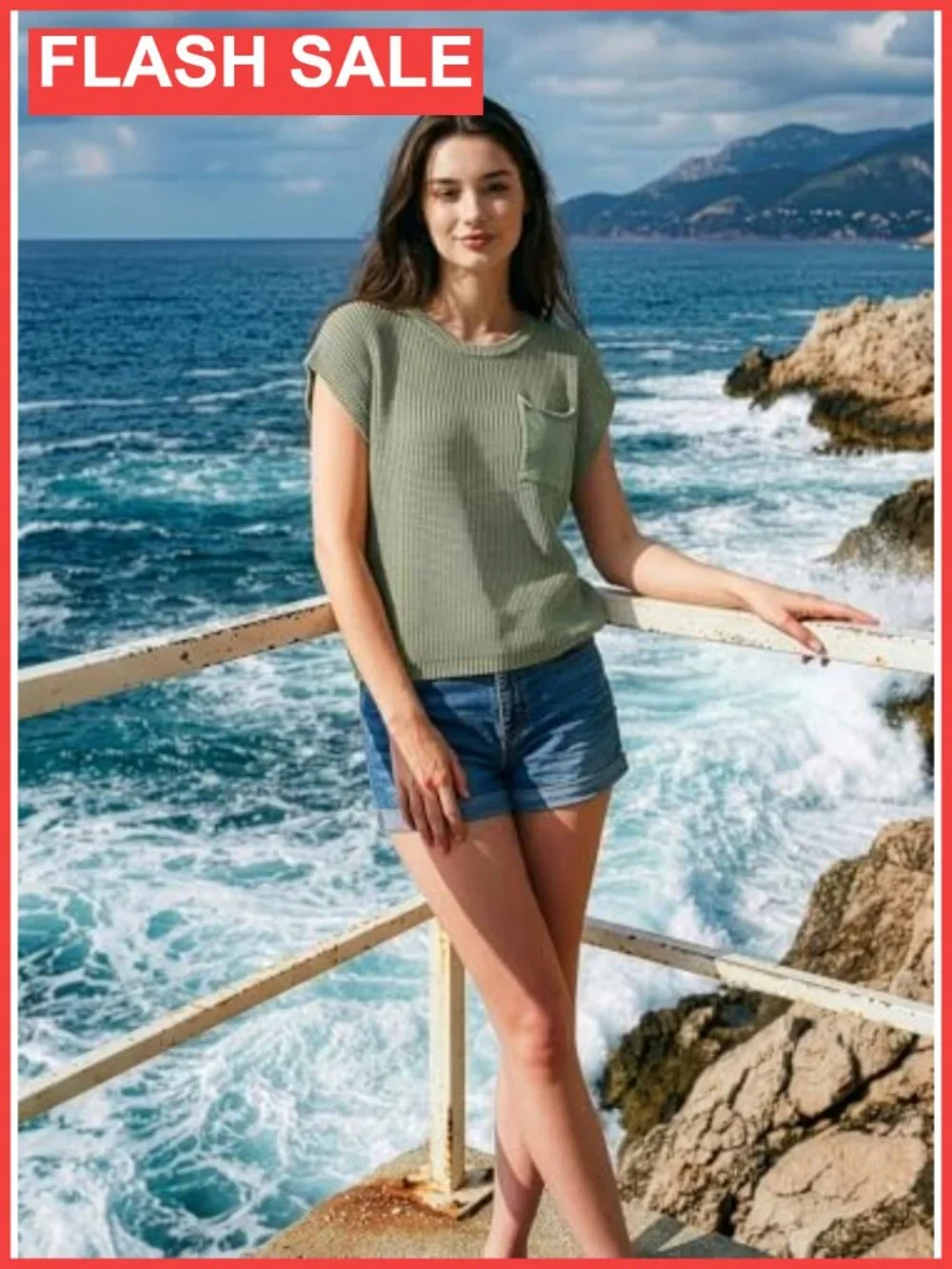 Short Sleeve Tunic Sweater Business Casual Knit Top Loose Fit Pullover